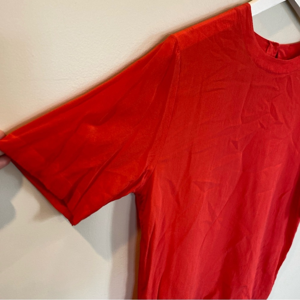 Christie & Jill Top 100% Silk Red Vintage Medium - Picture 2 of 5